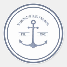 Adesivo Festa de Anchor Azul de Reunião Familiar