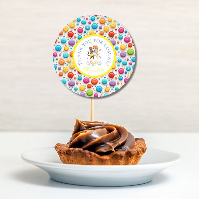 Adesivo Festa de Animais da Floresta Cura Leões Dançando S (Criador carregado)