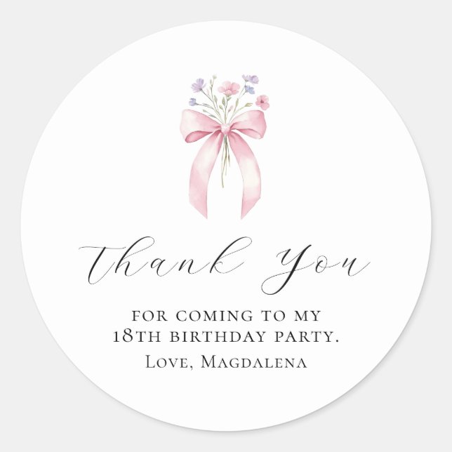 Adesivo festa de aniversário 18º Personalizado do Arco Obr (Frente)