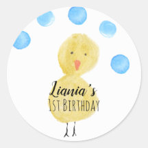 Festa de Aniversário Aquarela Mão de Pato Fofo