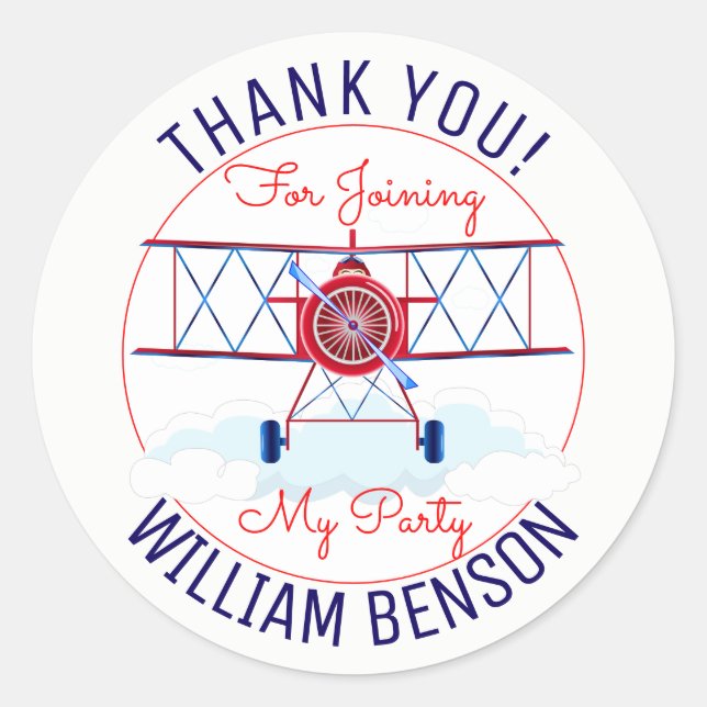 Adesivo Festa de aniversário Aviadora da Força Aérea de Vi (Frente)