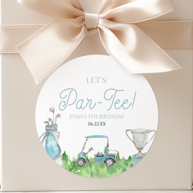 Adesivo Festa de aniversário Azul De Golfe Par-Tee De vamo (Criador carregado)