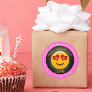 Adesivo Festa de aniversário Bonita Girly Emoji
