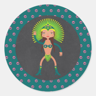 Adesivo Festa de aniversário brasileira de samba