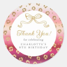 Adesivo Festa de aniversário Cheetah Leopardo Obrigado