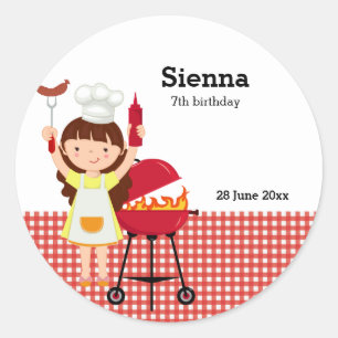 Adesivo festa de aniversário churrasco