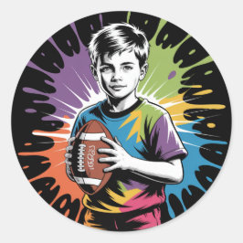 Adesivo Festa de aniversário Color Splash Football Boy