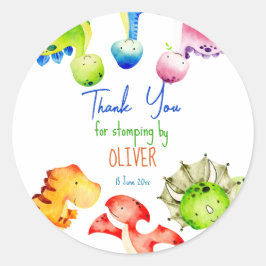 Adesivo Festa de aniversário colorida de dinossauros perso