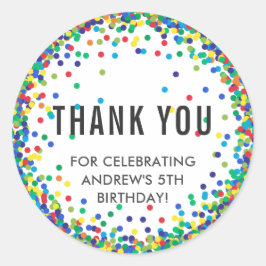 Adesivo Festa de aniversário Colorida Obrigado Stickers