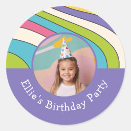 Adesivo Festa de aniversário Colorida Retroativa do Nome d