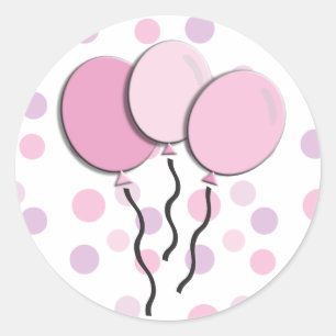 Adesivo Festa de Aniversário com Pontos Polka Rosa Lavanda