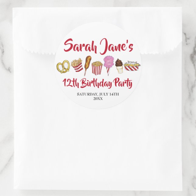 Adesivo Festa de aniversário Comida Justa do Circo do Carn (Bolsa)