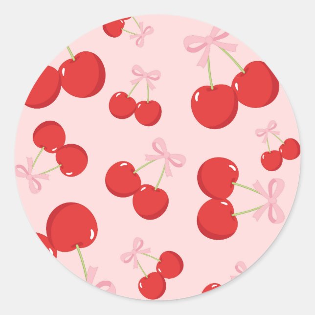 Adesivo Festa de Aniversário Coquete com Cerejas Vermelhas (Frente)