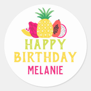 Adesivo Festa de aniversário da fruta tropical de Tutti