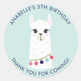 Adesivo Festa de aniversário da garota de Llama