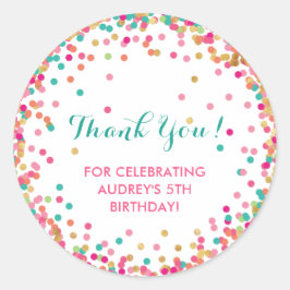 Adesivo Festa de aniversário da garota, obrigado, palermas