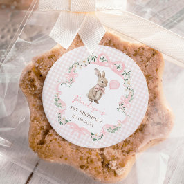 Adesivo Festa de Aniversário da Menina Balão Coelho com La