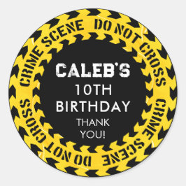 Adesivo Festa de Aniversário da Polícia Cena do Crime Não 