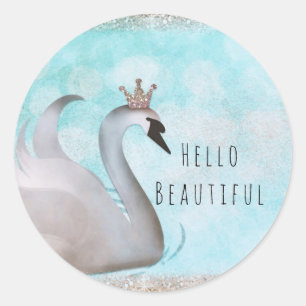 Adesivo Festa de Aniversário da Princesa Cisne Brilho Favo