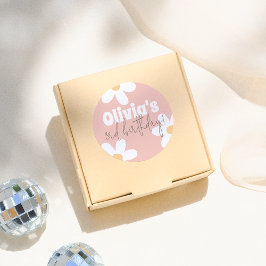 Adesivo Festa de aniversário da Rapariga da Margarida Retr