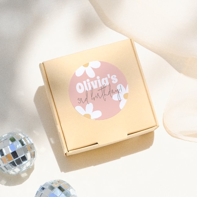 Adesivo Festa de aniversário da Rapariga da Margarida Retr (Criador carregado)