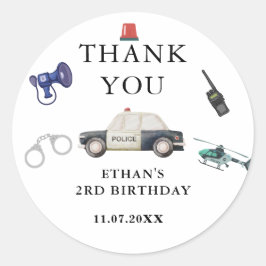 Adesivo Festa de Aniversário das Crianças da Polícia Fashi