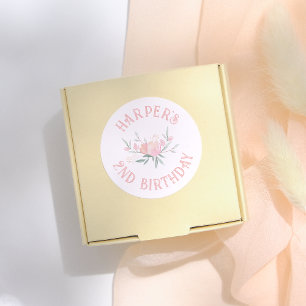 Adesivo Festa de aniversário das Garotas Rosa Fairytales