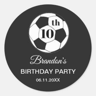 Adesivo Festa de Aniversário de 10 anos Futebol Meninos Pr
