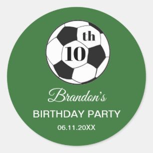 Adesivo Festa de Aniversário de 10 anos Futebol Verde Meni