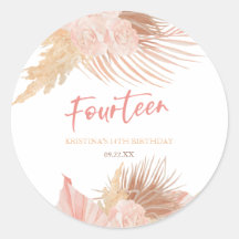 Festa de Aniversário de 14 anos Boho Rosa Floral