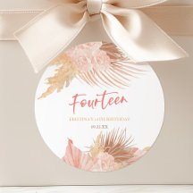 Festa de Aniversário de 14 anos Boho Rosa Floral