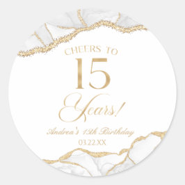 Adesivo Festa de aniversário de 15 de Agate Dourado Elegan