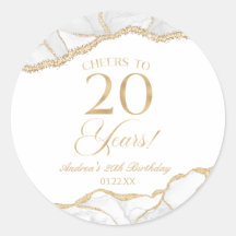 Festa de aniversário de 20 de Agate Dourado Elegan