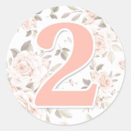 Adesivo Festa de Aniversário de 2 Anos Rosas Florais Rústi