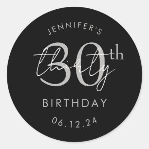 Adesivo Festa de Aniversário de 30 Anos em Letra Moderna P