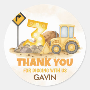 Adesivo Festa de aniversário de 3 anos do Caminhão de Cons