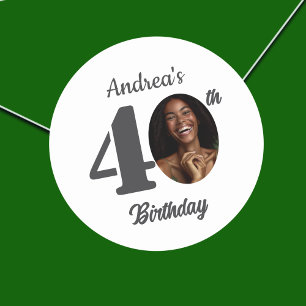 Adesivo Festa de Aniversário de 40 Anos com Foto Ousada