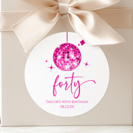 Adesivo Festa de aniversário de 40 anos de Bola Disco de Q