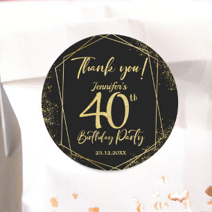 Adesivo Festa de Aniversário de 40 anos Surpresa com Brilh