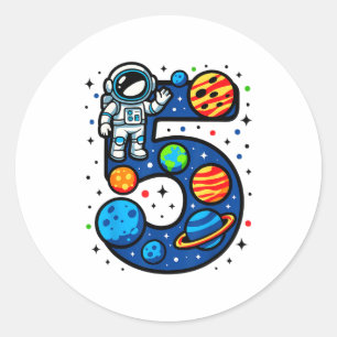 Adesivo Festa de Aniversário de 5 anos do Astronauta Menin