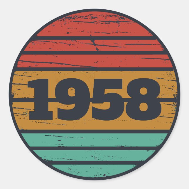 Adesivo Festa de aniversário de 65ª safra personalizada (Frente)