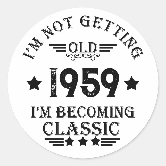 Adesivo Festa de aniversário de 65ª safra personalizada (Frente)