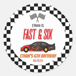 Adesivo Festa de aniversário de 6 de Carros de Corrente Fl