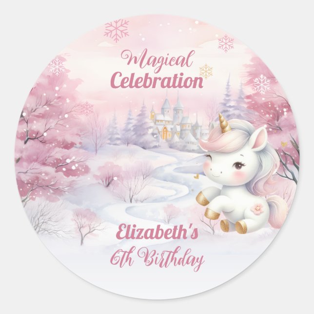 Adesivo Festa de aniversário de 6 de Celebração Mágica do  (Frente)