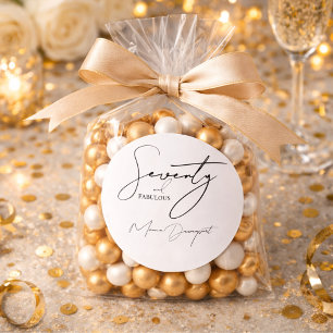 Adesivo Festa de Aniversário de 70 anos Moderna e Fabulosa