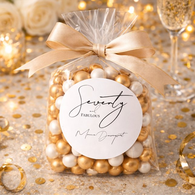 Adesivo Festa de Aniversário de 70 anos Moderna e Fabulosa (Criador carregado)