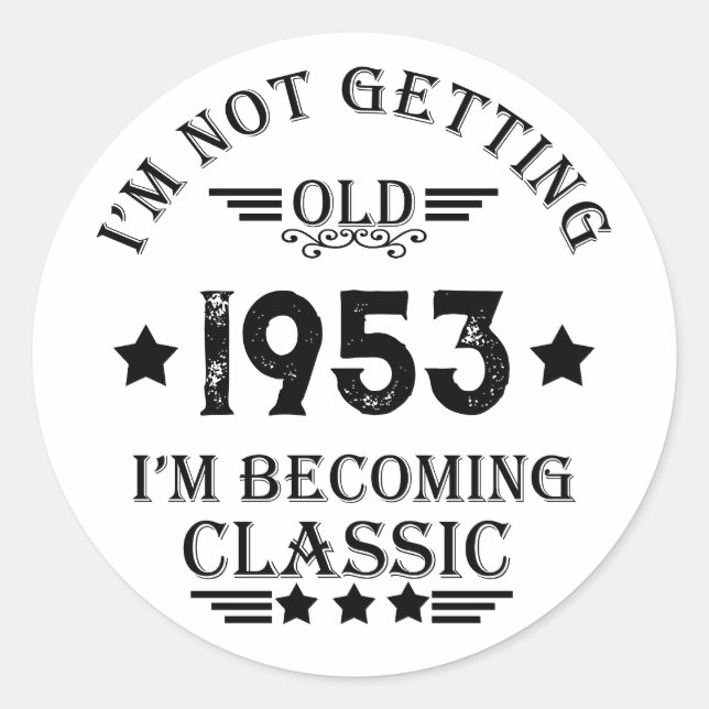 Adesivo Festa de aniversário de 70 de setenta dias persona (Frente)