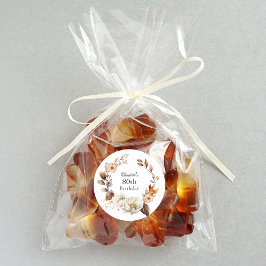 Adesivo Festa de Aniversário de 80 Anos com Temática Flora