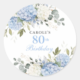 Adesivo Festa de Aniversário de 80 anos Floral Elegante Ho