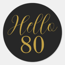 Festa de Aniversário de 80 Anos Preto Dourado